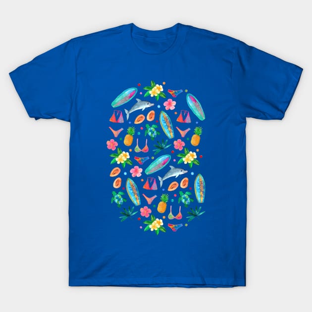 Dotty Summer Beach Pattern T-Shirt by micklyn